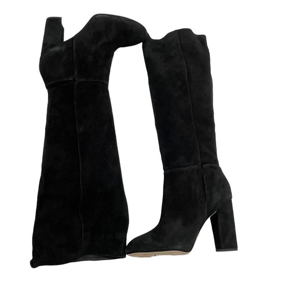 SAM EDELMAN Caprice Knee-High Black Suede Block Heel Boots Size 9 NWOT - Picture 4 of 10